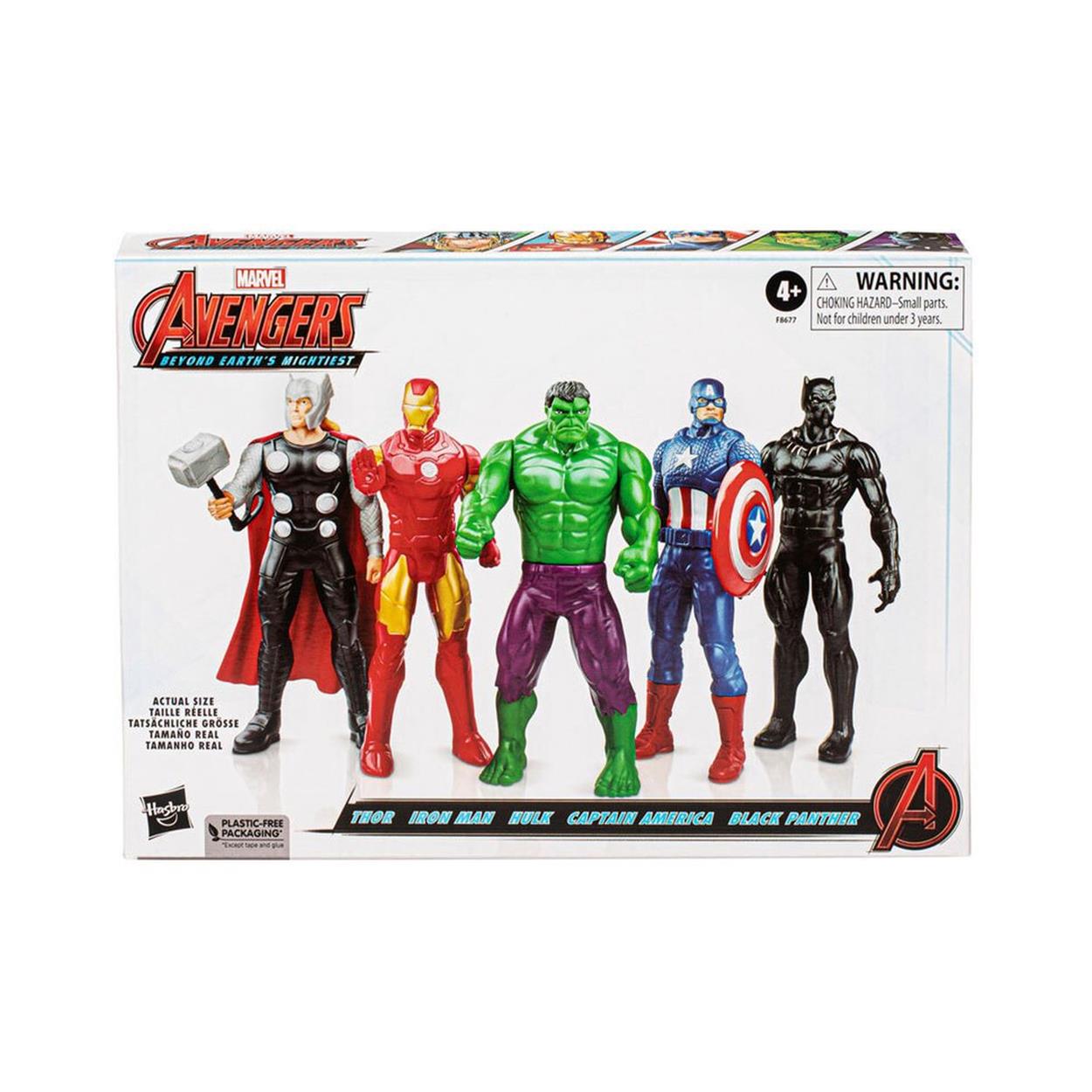 Hasbro Marvel Avengers: Beyond Earth's Mightiest - Thor / Iron Man / Hulk / Captain America / Black Panther Action Figure Set (5 Pack) (F8677)