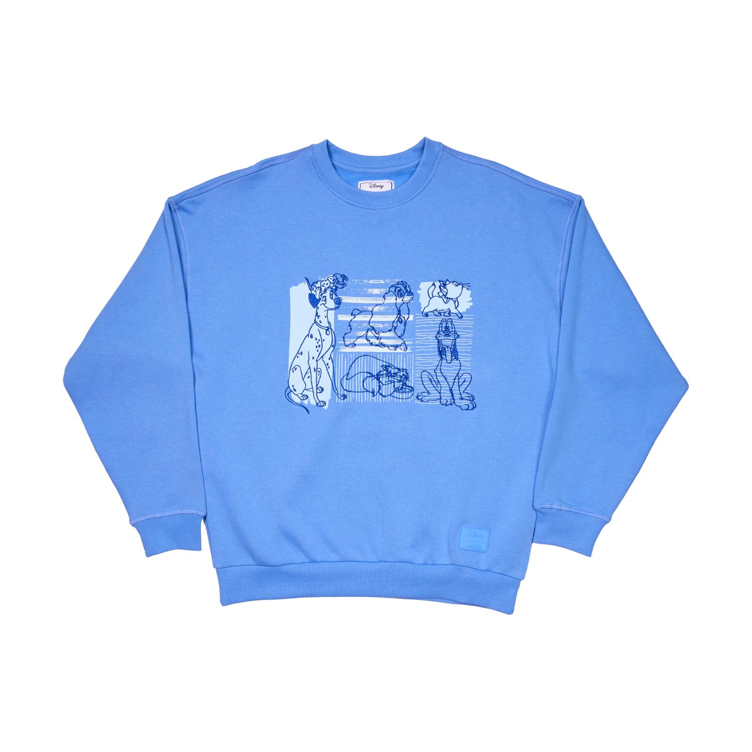 Loungefly Disney: Dogs & Cats Oversized Crewneck Sweatshirt (XL)(WDSWC0001X)