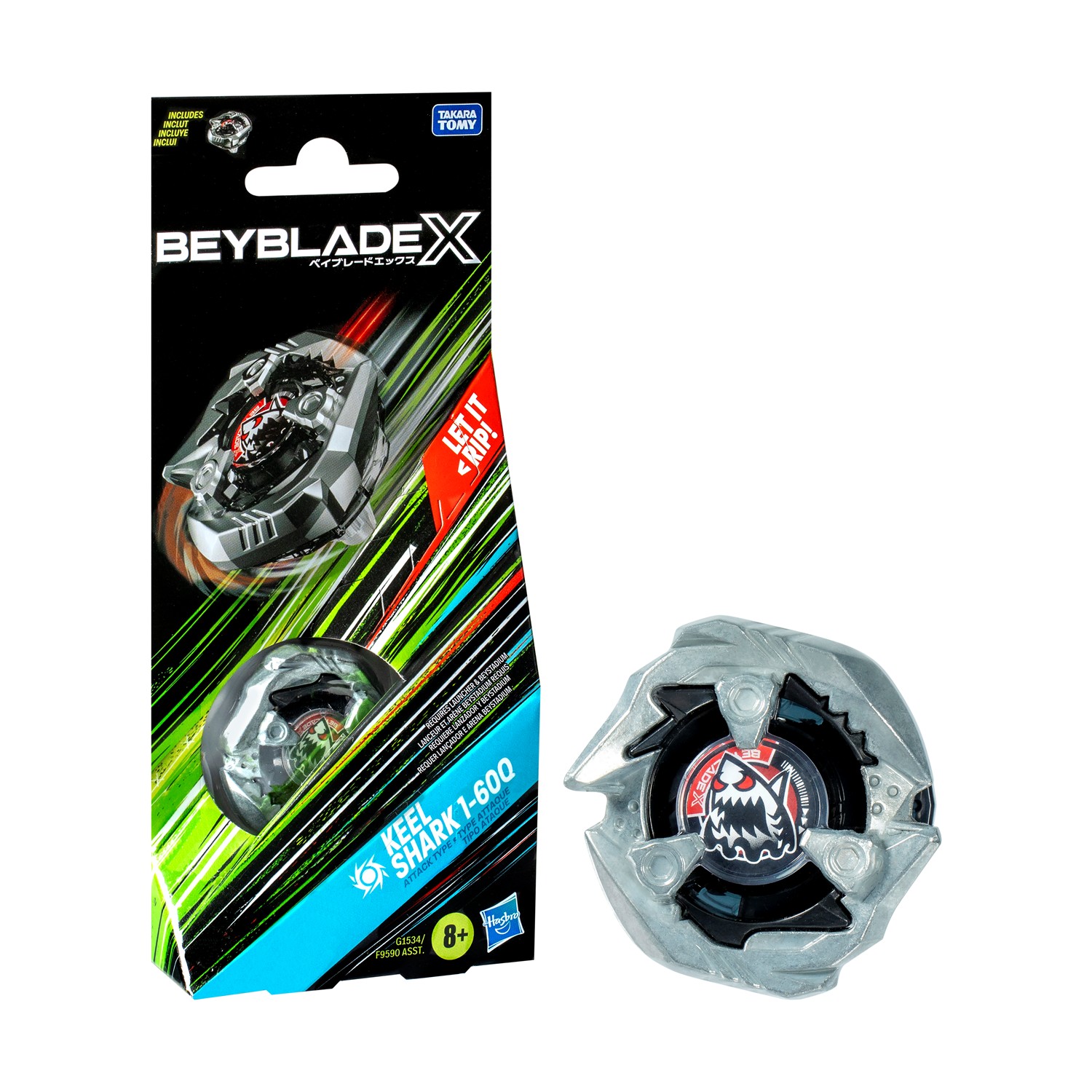 Hasbro BeyBlade X: Booster Single Top - Black Keel Shark (G1534)
