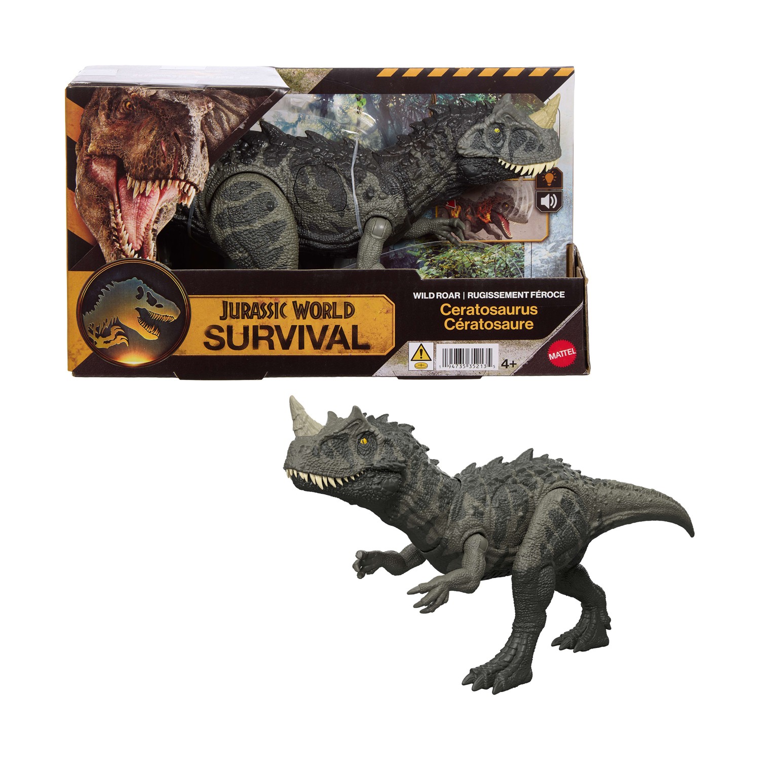 Mattel Jurassic World: Movie Line Rebirth - Jurassic World Wild Roar Ceratosaurus (JKL77)