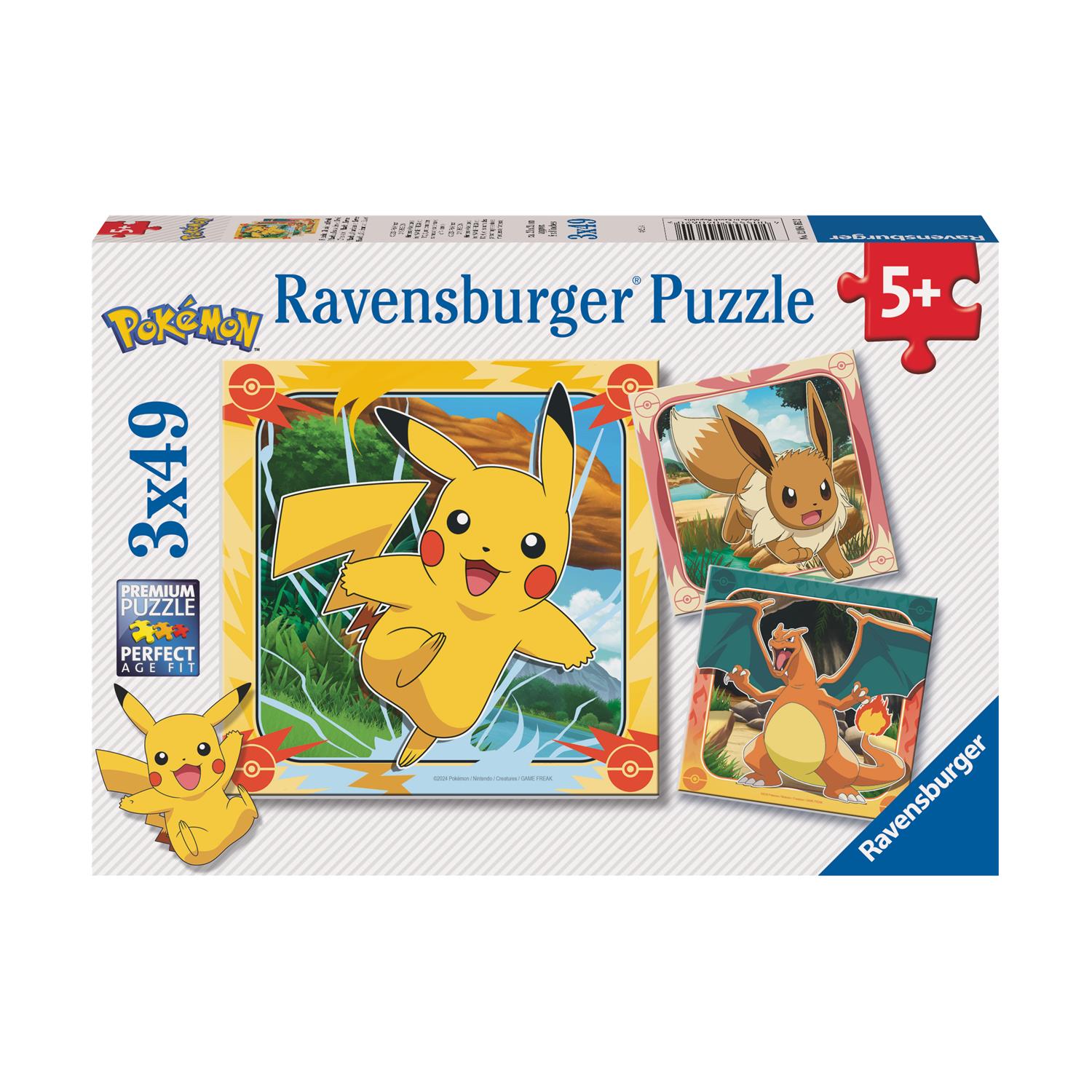 Ravensburger Puzzle: Pokemon - Pikachu, Charizard and Eevee! (3x49 pcs) (12004062)