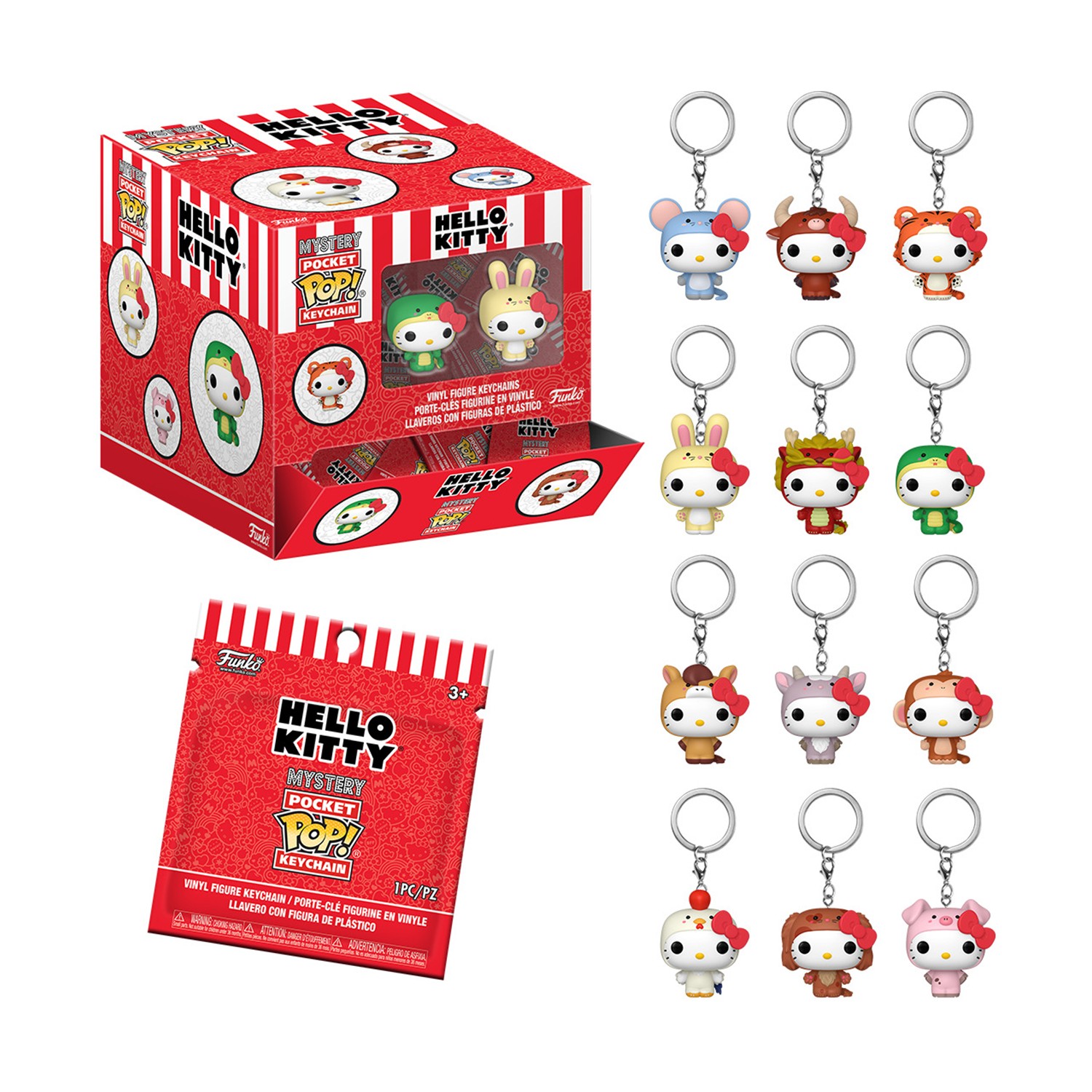 Funko Mystery Pocket Pop! Hello Kitty: Animals (Random) Vinyl Figure Keychains