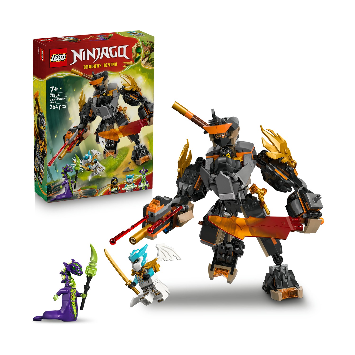 LEGO NINJAGO : Cole’s Mission Mech & Dragon Zane (71854)