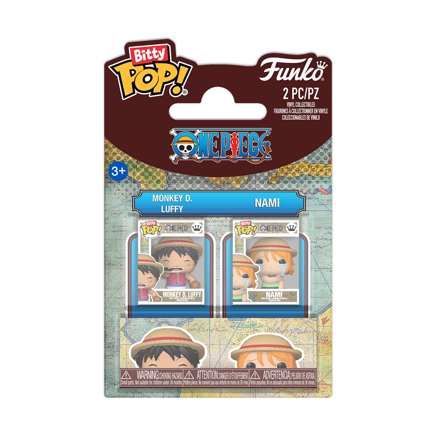 Funko Bitty Pop! 2-pack: One Piece - Monkey D. Luffy & Nami Vinyl Figures