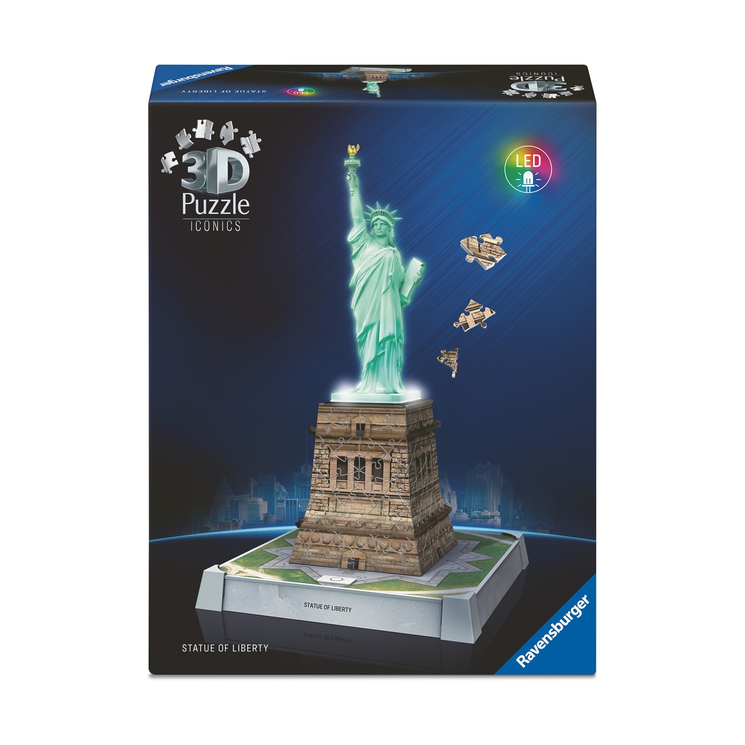 Ravensburger 3D Puzzle: 3D Iconics - Statue of Liberty Night Edition (108pcs)