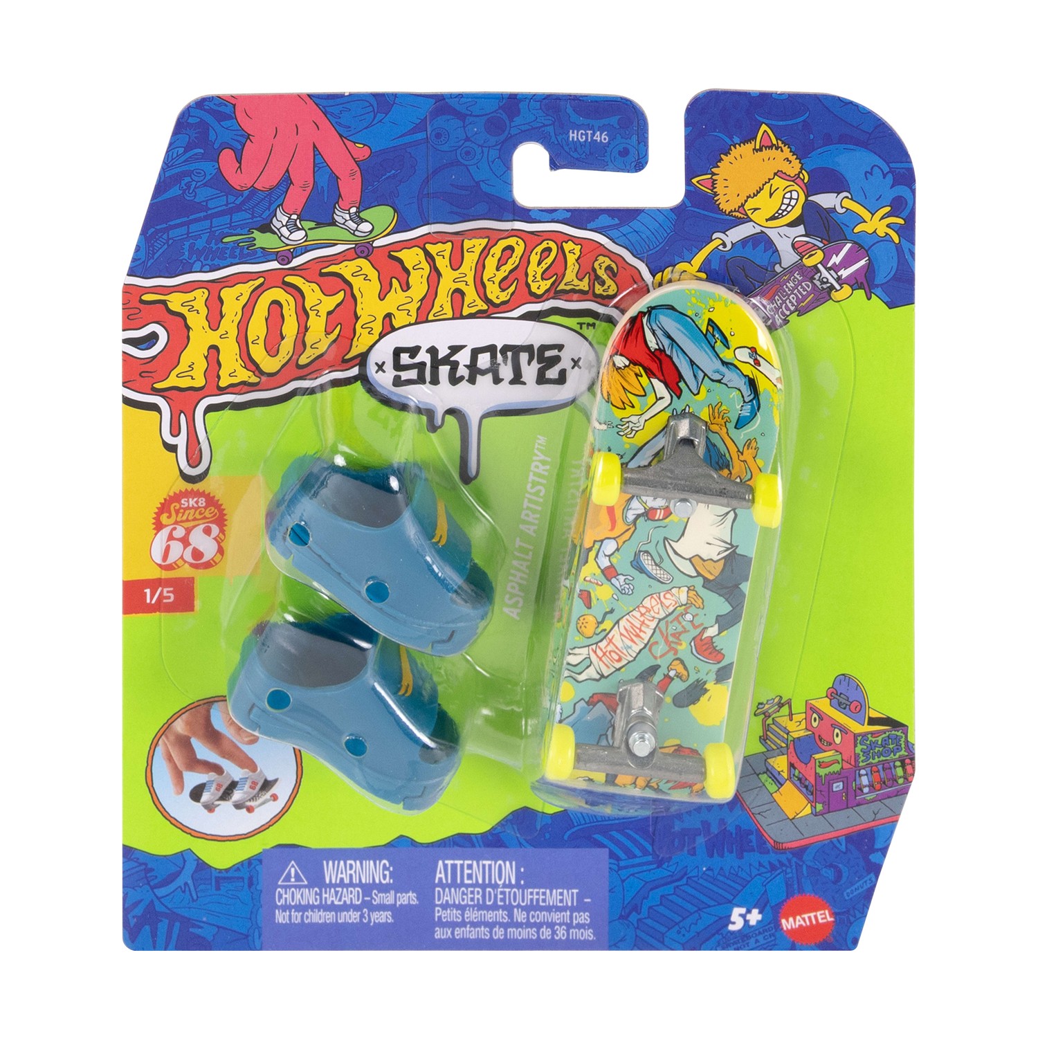 Mattel Hot Wheels Skate Fingerboard and Shoes: Challenge Accepted - Asphalt Artistry (JJM99)