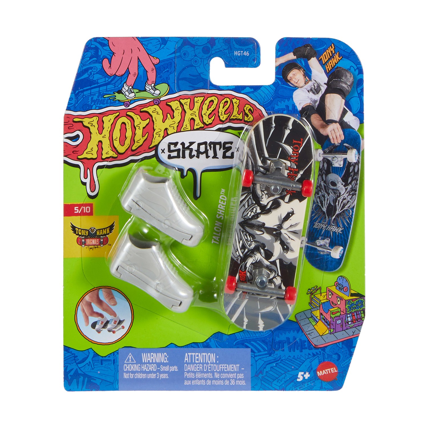 Mattel Hot Wheels Skate Fingerboard and Shoes: Tony Hawk - Talon Shred (JGL76)