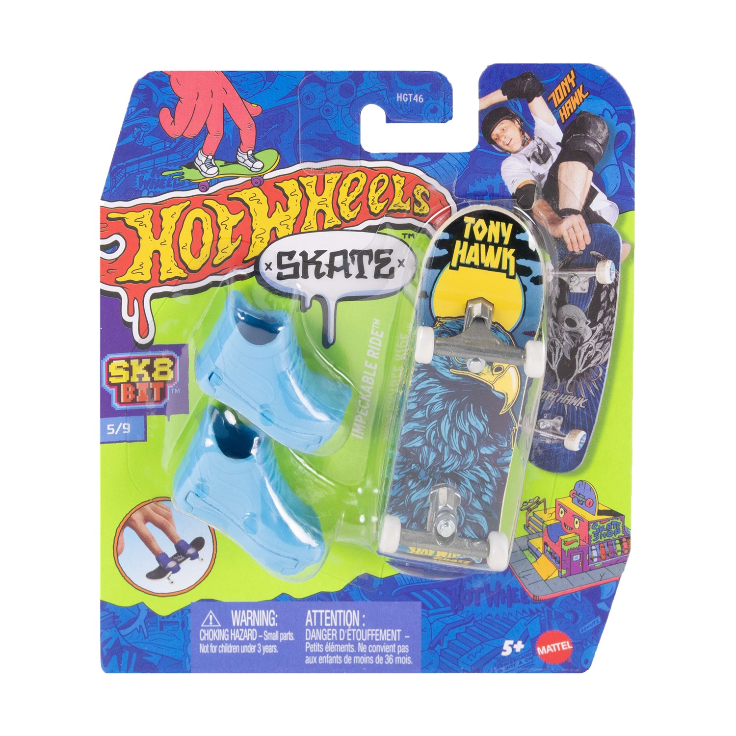 Mattel Hot Wheels Skate Fingerboard and Shoes: Tony Hawk - Impeckable Ride (JNF87)