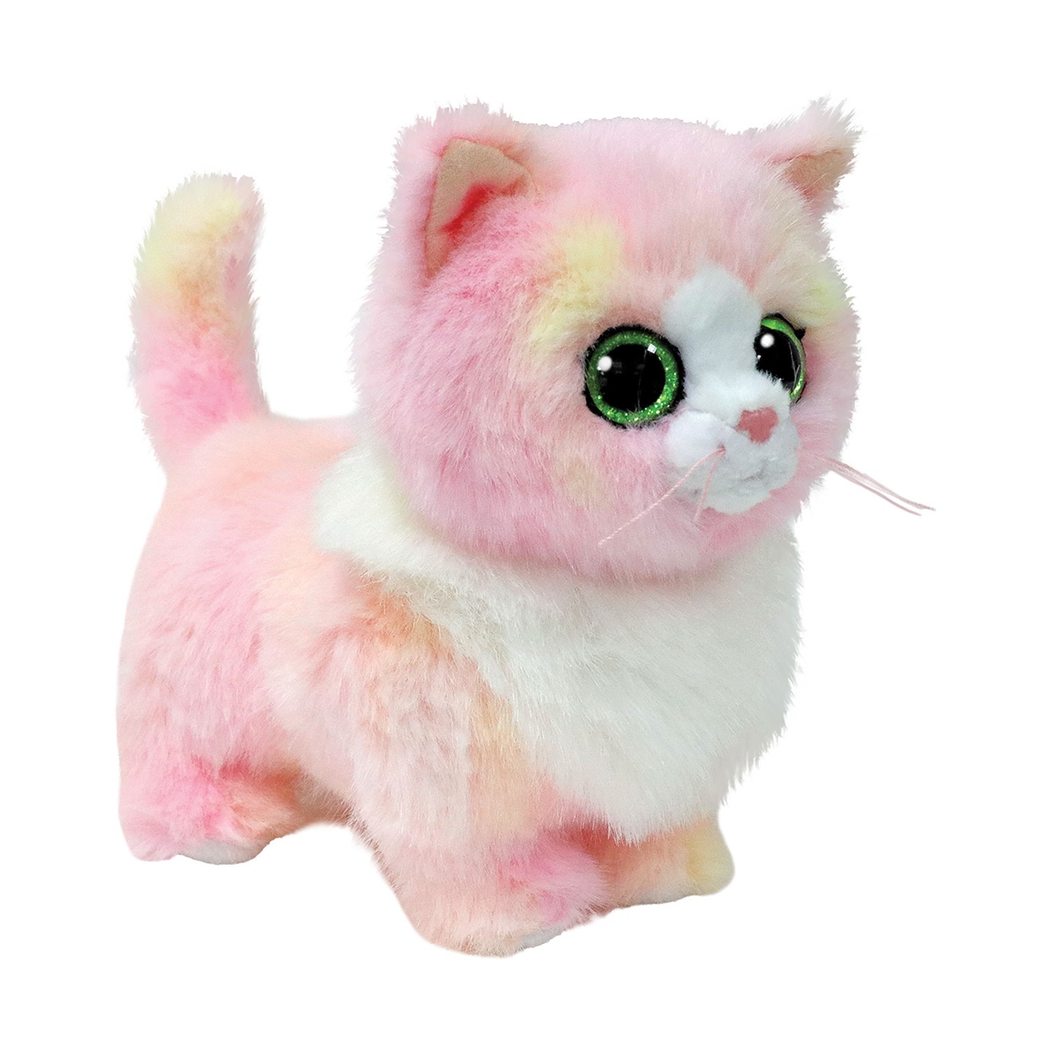 AS TY Beanies: Χνουδωτό Beanie Boos Γατούλα Ροζ με Λευκό 15εκ. (1607-37409)