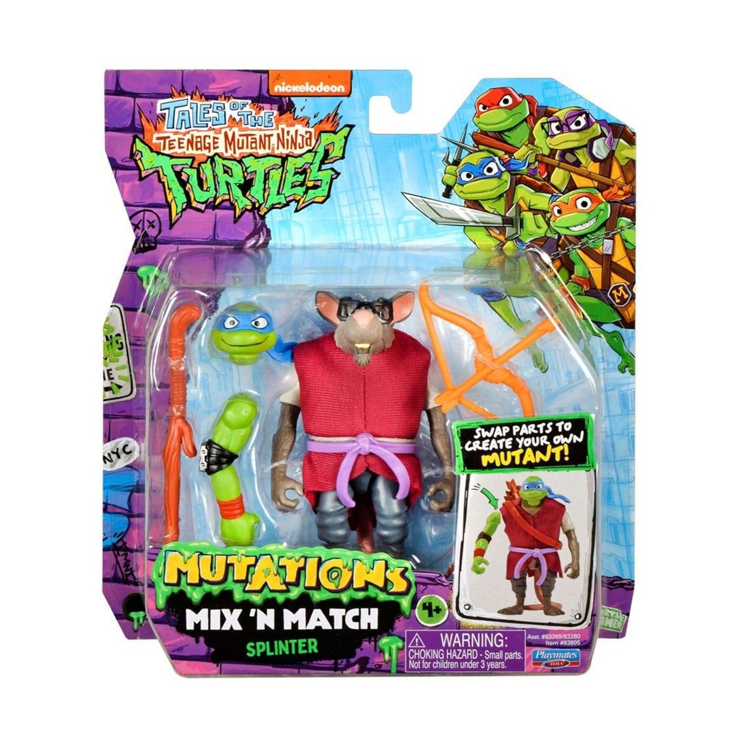 Giochi Preziosi Teenage Mutant Ninja Turtles: Tales of the Ninja - Mutations Mix 'N Match Splinter Figure (T0201A00)