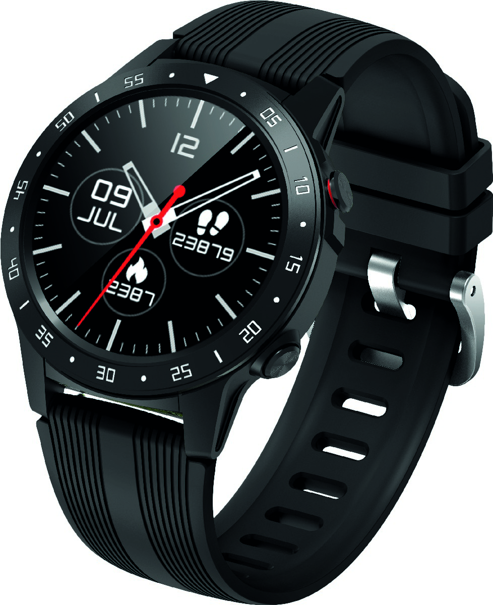 Maxcom Smartwatch FitGo FW37 Argon IP67 320mAh Μαύρο Silicon Band