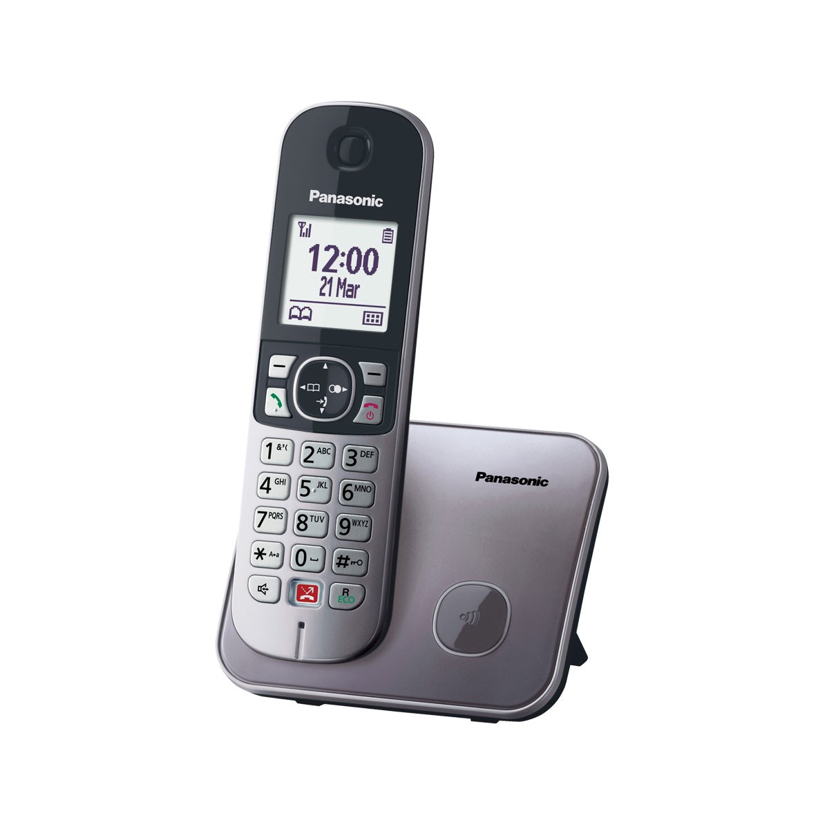 Ασύρματο Ψηφιακό Τηλέφωνο Panasonic KX-TG6851GRM Γκρί με Δυνατότητα Λειτουργίας σε Διακοπή Ρεύματος, Μεγάλη Οθόνη και Ανοιχτή Ακρόαση