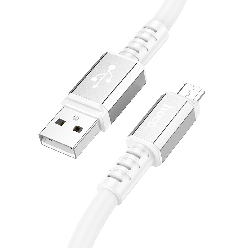 Καλώδιο Σύνδεσης Hoco X85 Strength USB σε Micro-USB 2.4A Υψηλής Αντοχής Λευκό 1m
