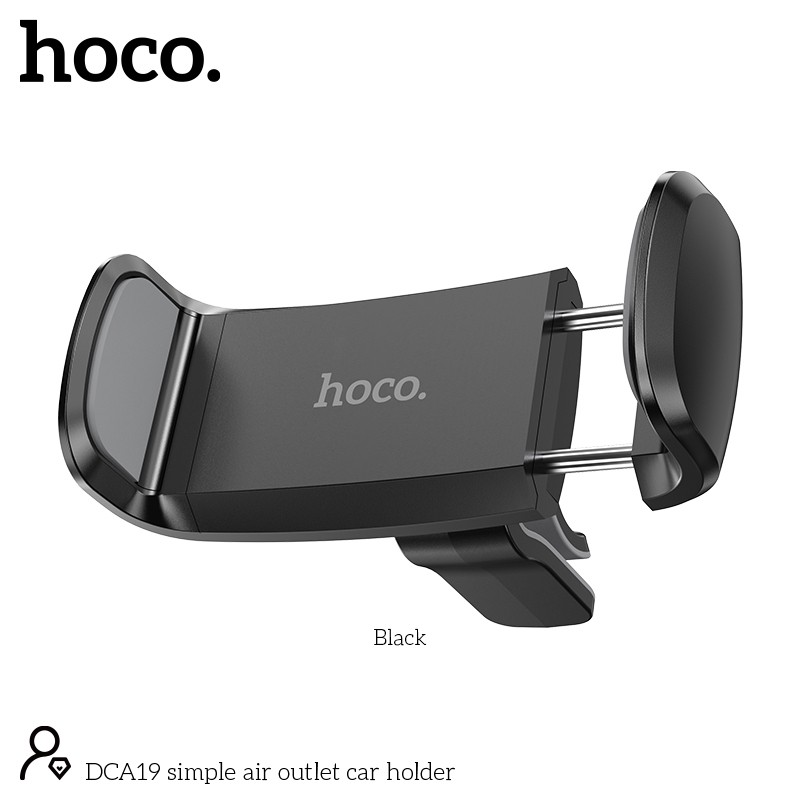 Βάση Στήριξης Αεραγωγού Αυτοκινήτου Hoco. DCA19 Mini 360° Μαύρη για Συσκευές 50-80mm