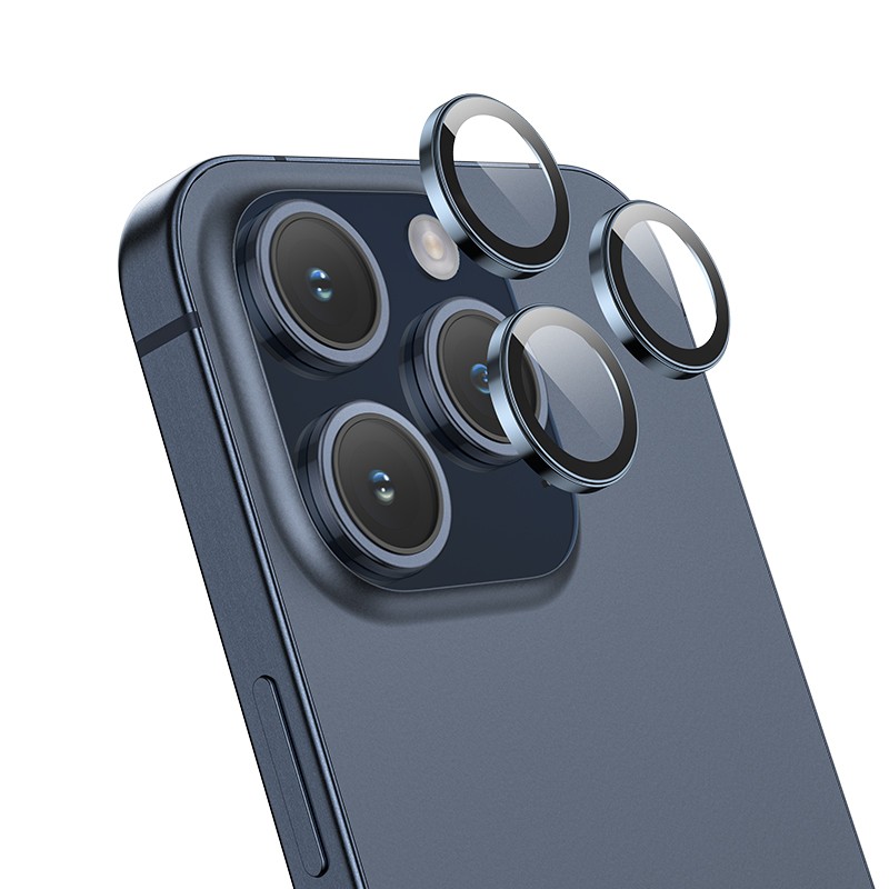 Προστασία Κάμερας Hoco 3D Metal V14 για Apple iPhone 15 Pro 15 Pro Max 16 Pro 16 Pro Max Dark Blue