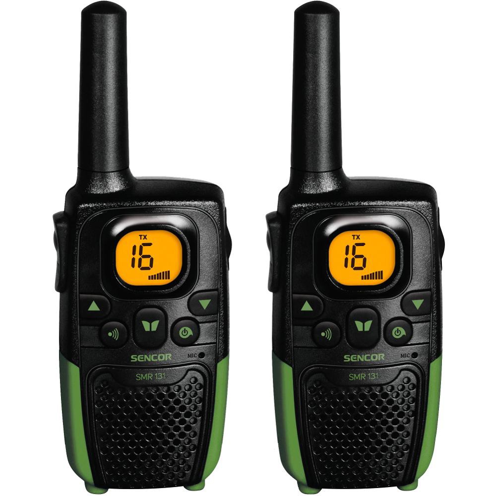 Walkie Talkie Sencor SMR 131 Σετ 2τεμ. με Yποδοχή Hands Free 2.5mm Εύρος Κάλυψης 7 km 3ΑΑΑ Μαύρο/Πράσινο