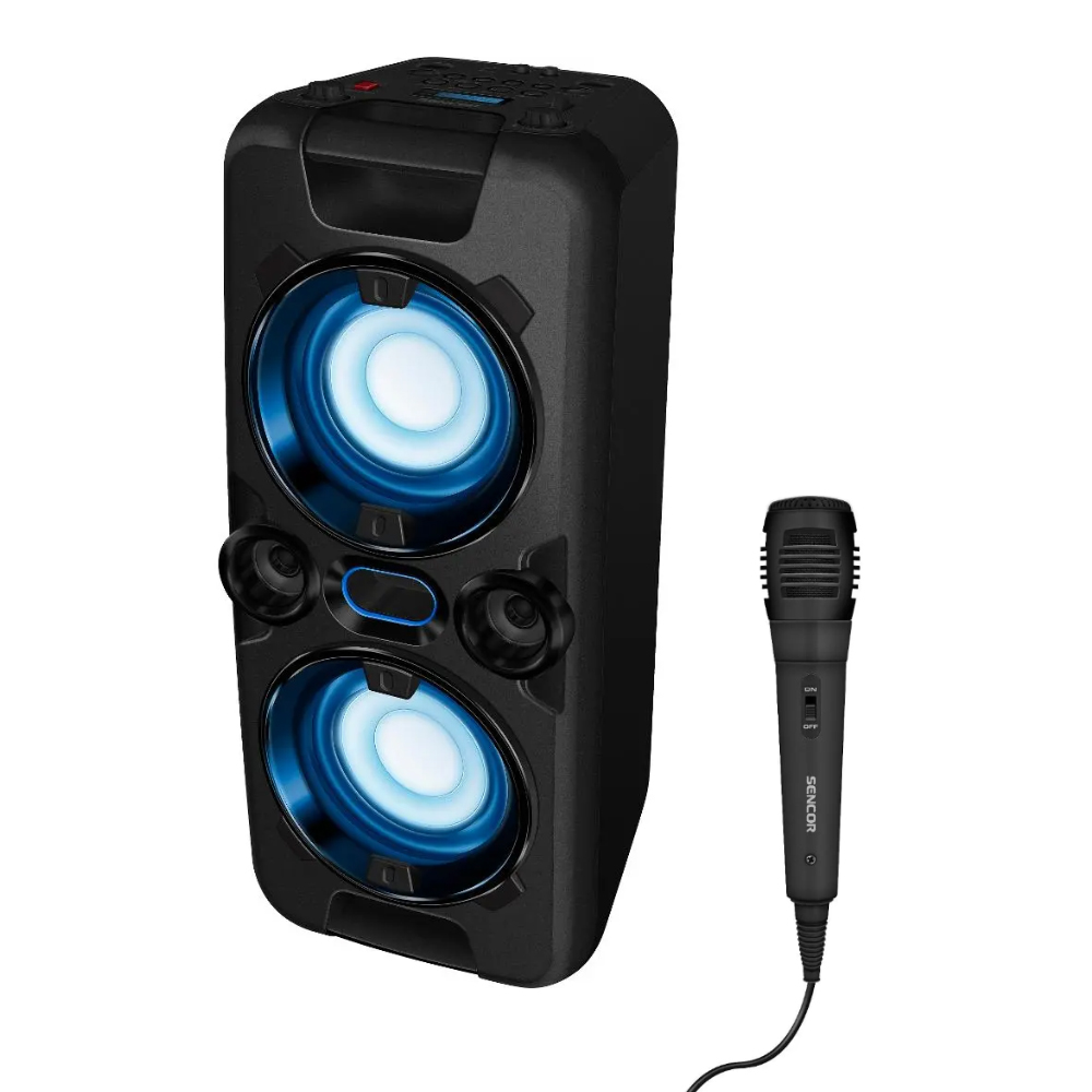Sencor SSS 3800 Bluetooth Ηχείο, 60W, LED Φωτισμός, FM Radio, USB, AUX, Karaoke με Ενσύρματο Μικρόφωνο
