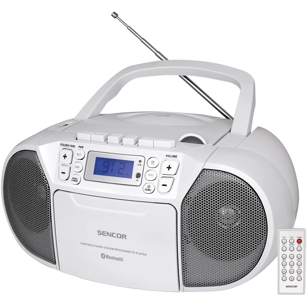 Ασύρματο ΡαδιοCD - Κασετόφωνο Sencor SPT 3907 W με CD/USB/BT 5.0 4W RMS (2x2W)