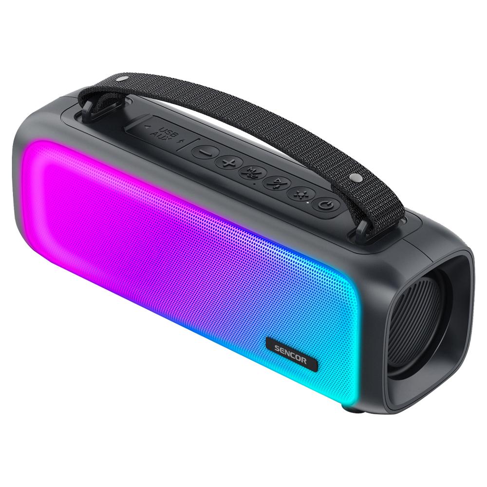 Sencor SSS 3000 LIGHT – Αδιάβροχο Ασύρματο Ηχείο Bluetooth με Ισχύ 16W, Φωτισμό LED, TWS και FM Ραδιόφωνο IPX4