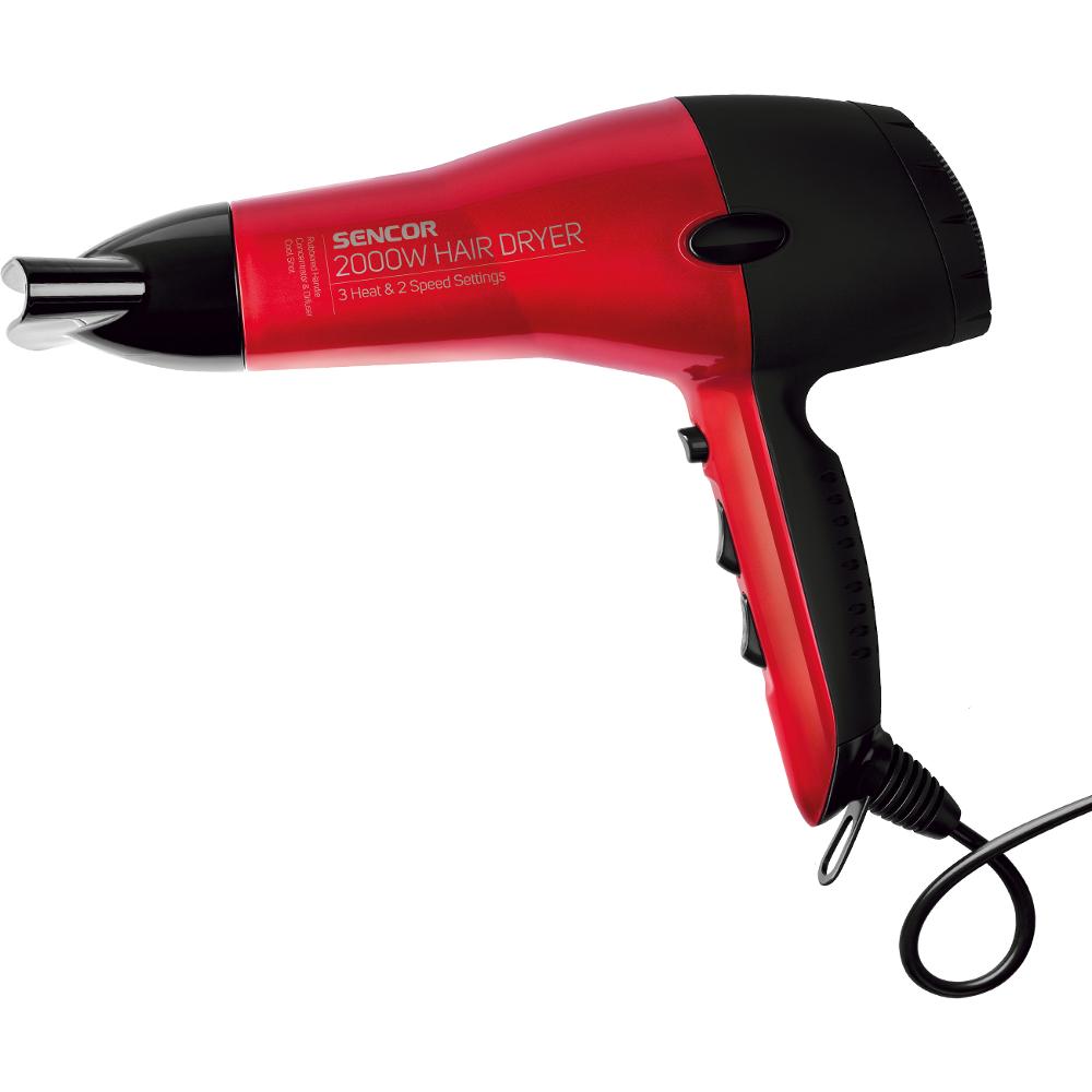 Σεσουάρ Μαλλιών Sencor SHD 6701RD 2000W Ultra-lightweight με 2 Επιλογές Ταχύτητας Αέρα και 3 Θερμοκρασίας Κόκκινο