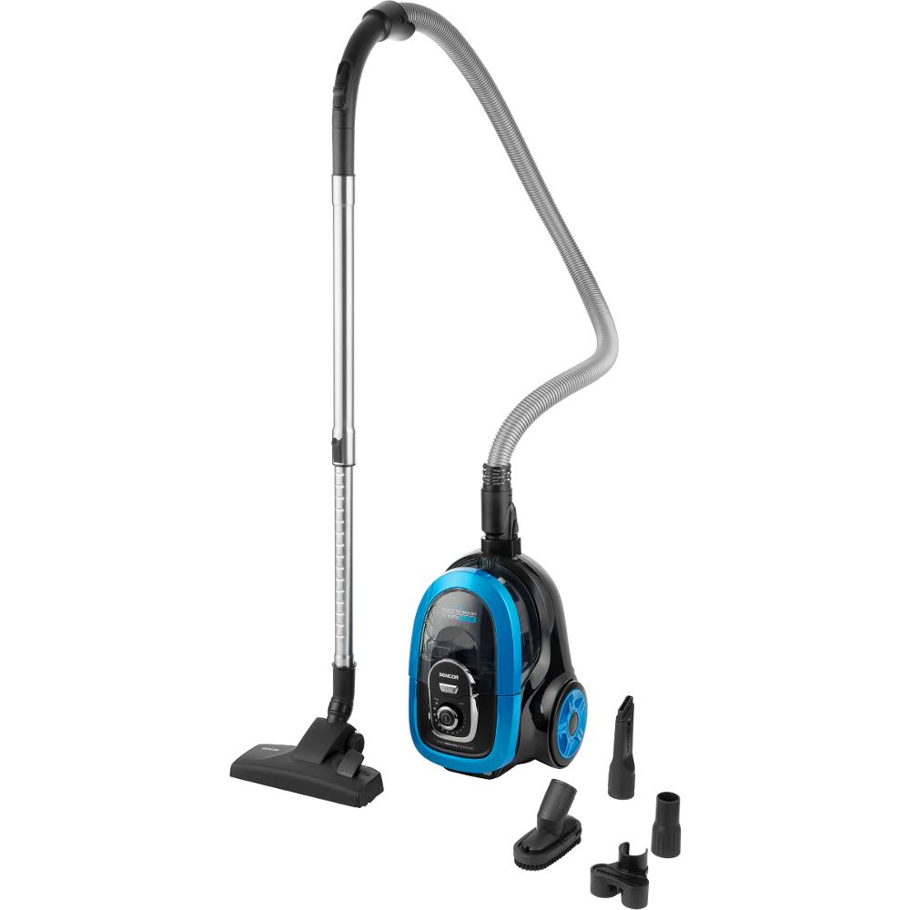 Ηλεκτρική Σκούπα Sencor SVC 1035TQ 750W χωρίς Σακούλα με σωλήνα XL Clean Air Dual HEPA H13 75 dB(A)  Μαύρο/Μπλε