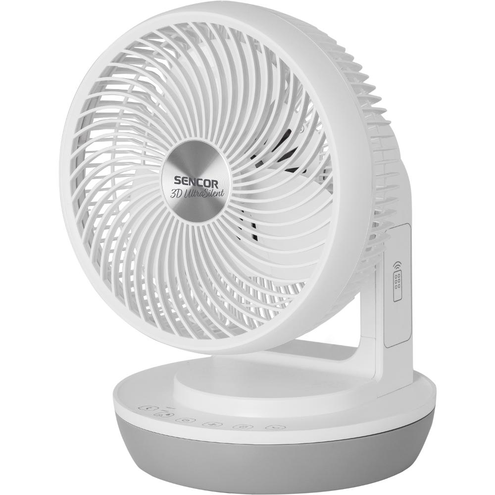 Επιτραπέζιος Ανεμιστήρας Sencor SFE 2340WH 45W Διαμέτρου 23cm UltraSilent με 3 Ταχύτητες και 3 Επιλογές Λειτουργίας Λευκός