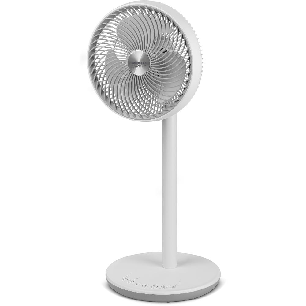 Ανεμιστήρας Δαπέδου Sencor SFN 2540WH 26W UltraSilent 12 Ταχυτήτων Διαμέτρου 25cm και 3 Επιλογές Λειτουργίας με Χειριστήριο και Timer Λευκός