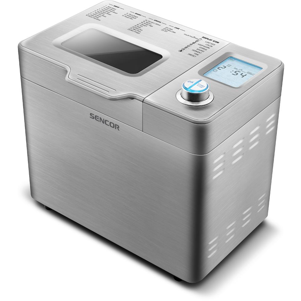 Αρτοπαρασκευαστής Sencor SBR 2000SS Inox 900g με Αυτόματη Προσθήκη Υλικών & 23 Προγράμματα