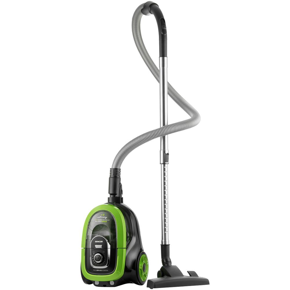 Ηλεκτρική Σκούπα Sencor SVC 1038GR 750W χωρίς Σακούλα με σωλήνα XL Clean Air Dual HEPA H13 75 dB(A) Μαύρο/Πράσινο