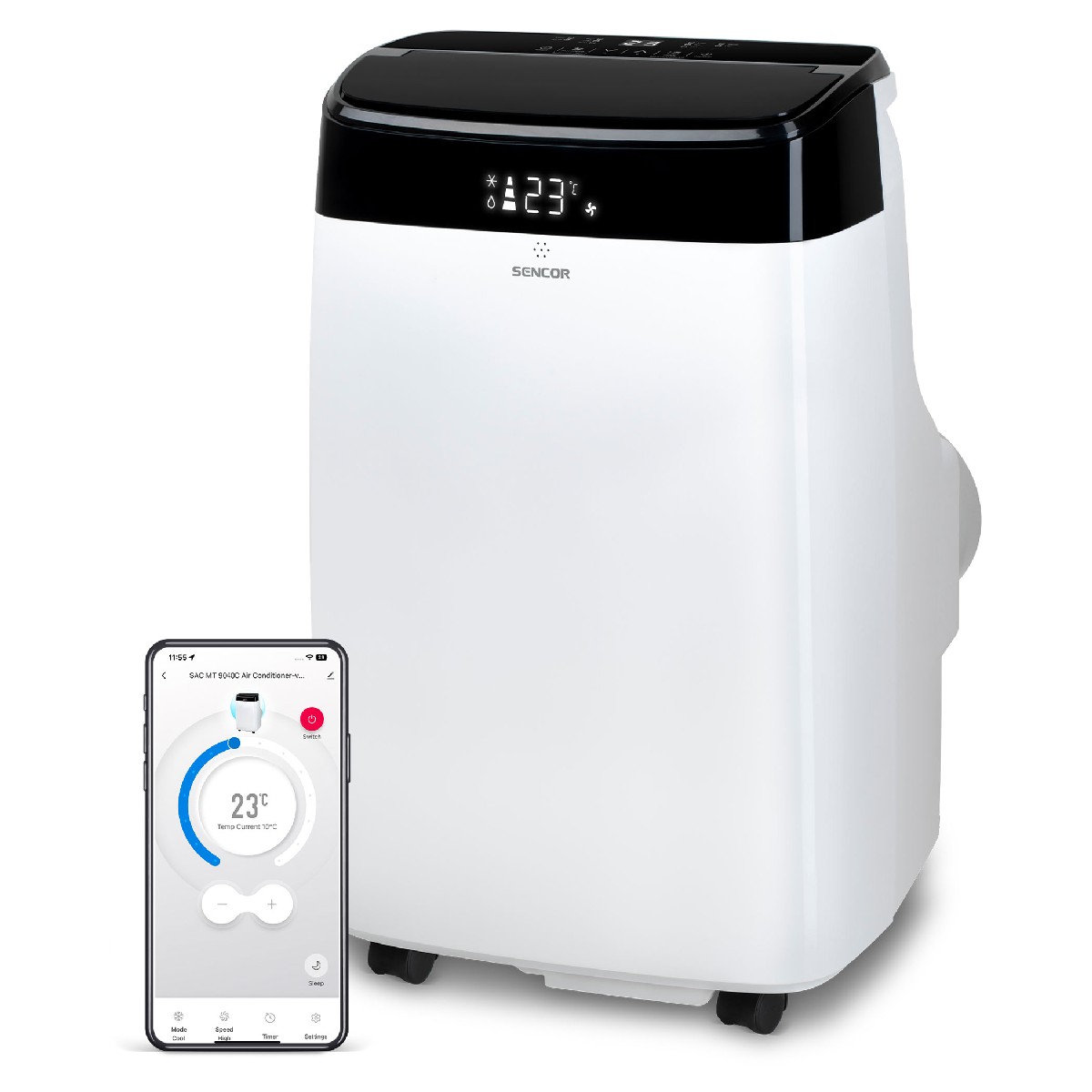 Φορητό Κλιματιστικό Ψύξης Sencor SAC MT9040C 9.000 BTU/h Wi-Fi StrongPack 35m² 65dBA Λευκό