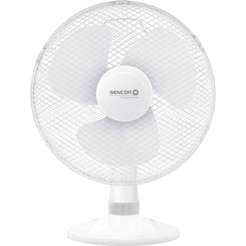 Επιτραπέζιος Ανεμιστήρας Sencor SFE 3027WH-EUE3 40W Διαμέτρου 40cm με 3 Ταχύτητες και Οριζόντια Περιστροφή 90° Λευκός