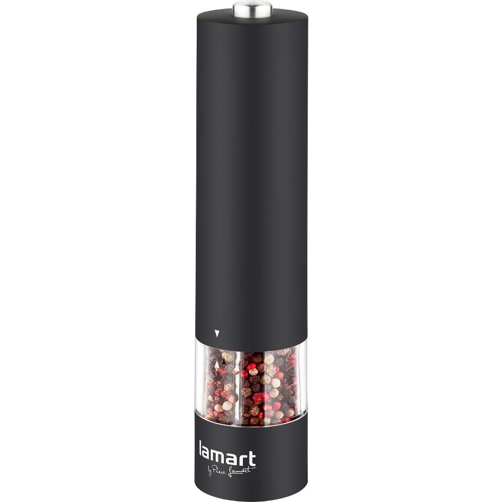 Ηλεκτρικός Μύλος Μπαχαρικών Lamart LT7021 60ml 4xAA με Rubber Επίστρωση και Φωτισμό Μαύρος