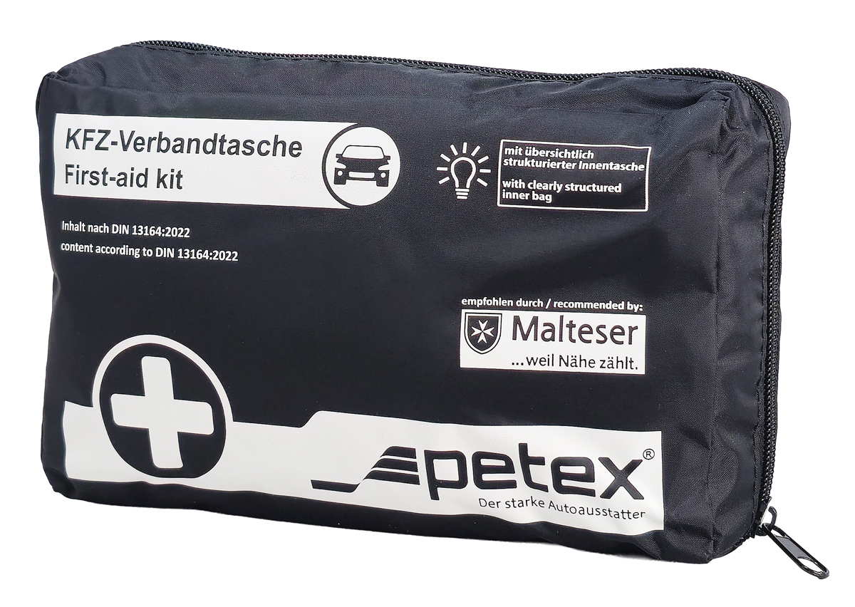 PETEX kit πρώτων βοηθειών για οχήματα 43930004, DIN 13164-2022, μαύρο