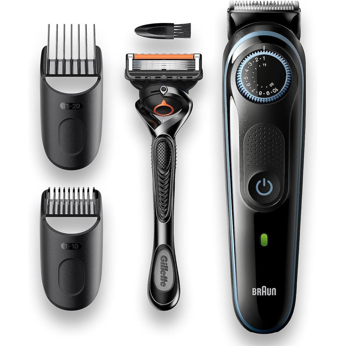 Επαναφορτιζόμενη Κουρευτική  Μηχανή  Braun BT3240 + Gillette ProGlide με Φορτιστή UK και EU Αντάπτορα