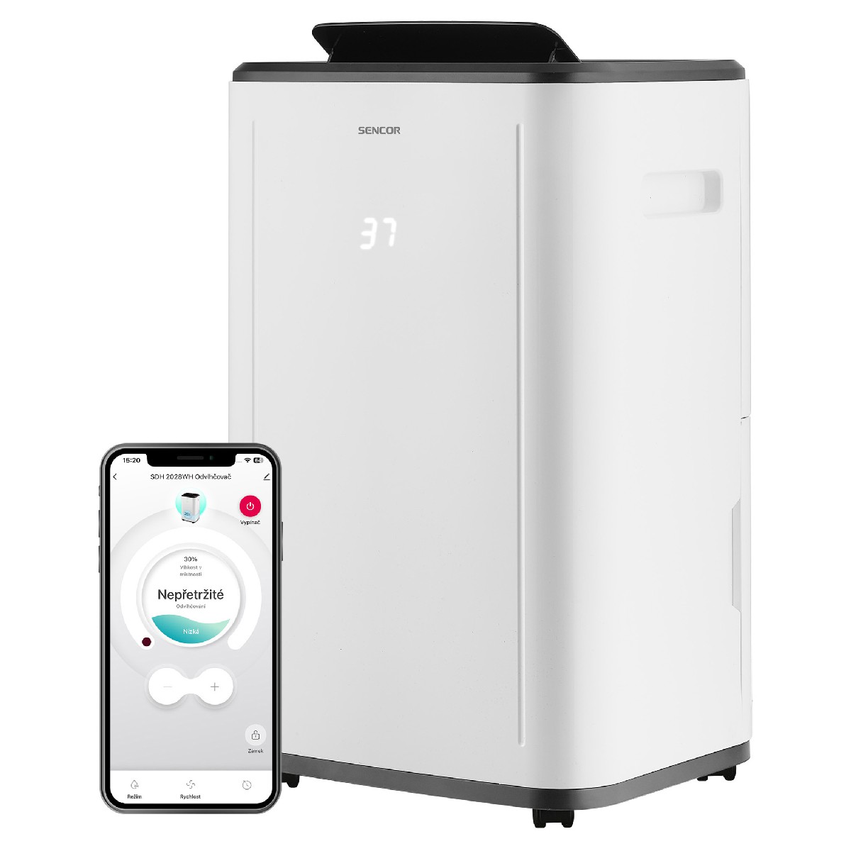 Αφυγραντήρας Sencor SDH 2028WH  Wi-Fi 20lt/ημέρα 360 W Κάλυψη 25-60τμ