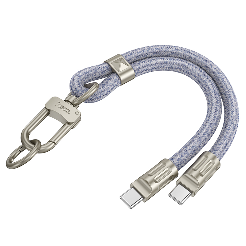 Hoco GH5 Καλώδιο Φόρτισης/Λουράκι Καρπού USB-C σε USB-C  60W 3A Braided Μπλέ 22cm
