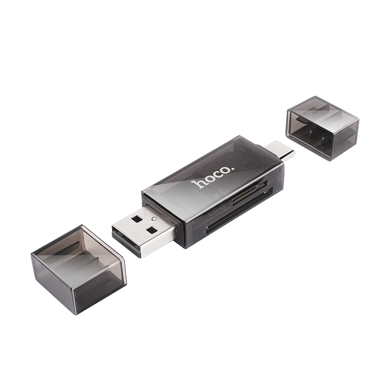 Αναγνώστης Κάρτας Μνήμης Hoco. DHD01 USB 2.0  και USB-C σε SD Κάρτα 480Mbps με 2TB Μέγιστη Χωρητικότητα Μαύρο