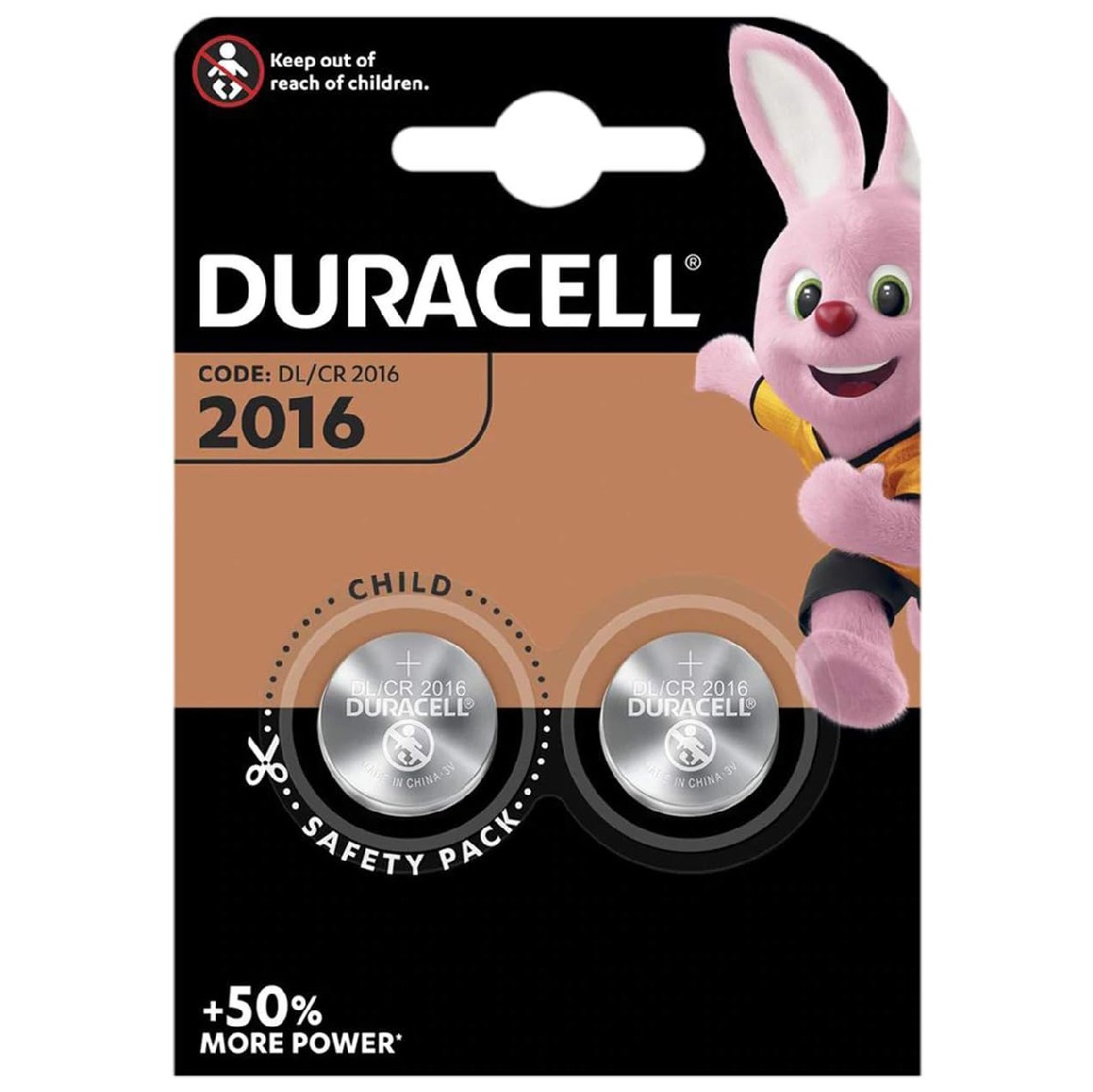 Buttoncell Lithium Coin Duracell CR2016 3V Τεμ. 2