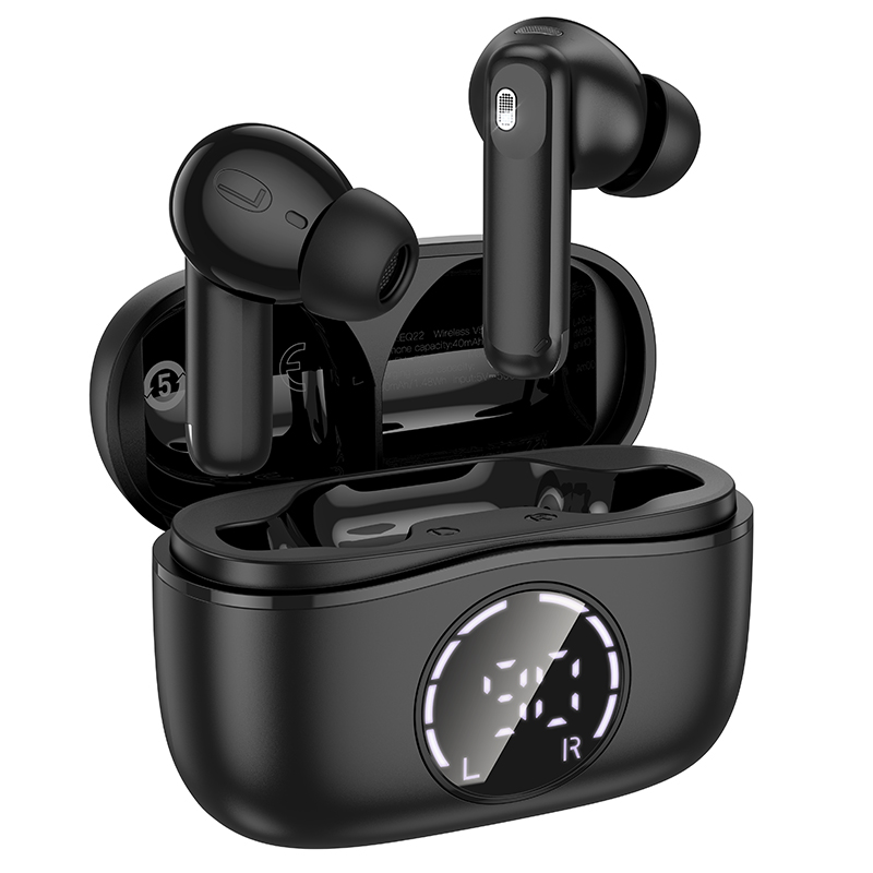 Wireless Hands Free Hoco EQ22 Singer TWS V5.4 400mAh με 7 Ώρες Λειτουργίας και Εναλλαγή Master/Slave ANC+ENC Μαύρα