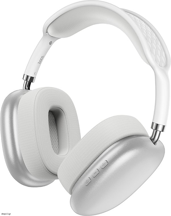 Wireless Ακουστικά Stereo Hoco. ESD15 Max Shadow V5.3 400mAh ANC με υποδοχή Micro SD, Μικρόφωνο και AUX Ασημί