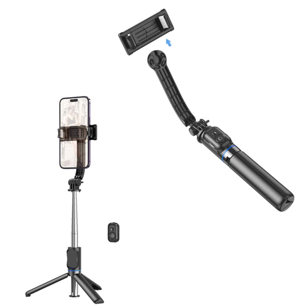 Βάση Στήριξης και Selfie Stick Hoco. DY01 Master 360°  με Τηλεχειρισμό Συμβατό με GoPro, Μήκος 106mm Μαύρο