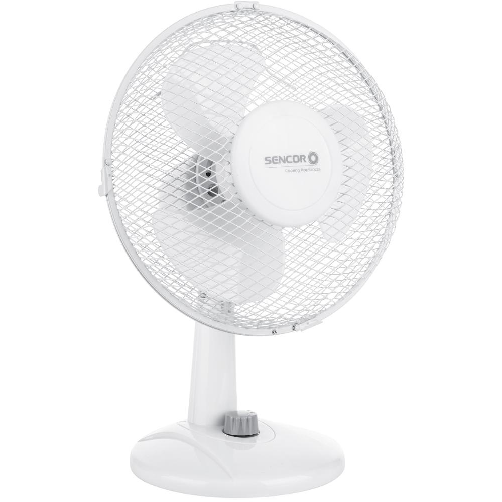 Επιτραπέζιος Ανεμιστήρας Sencor SFE 2327WH 30W Διαμέτρου 23cm 2 Ταχυτήτων και Οριζόντια Περιστροφή 90° Λευκός