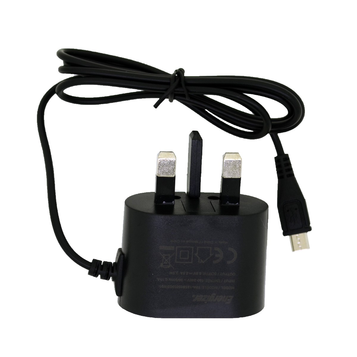 Φορτιστής Ταξιδίου Energizer με Micro USB 0.5A 2.5W  Μαύρος με UK Plug  Bulk