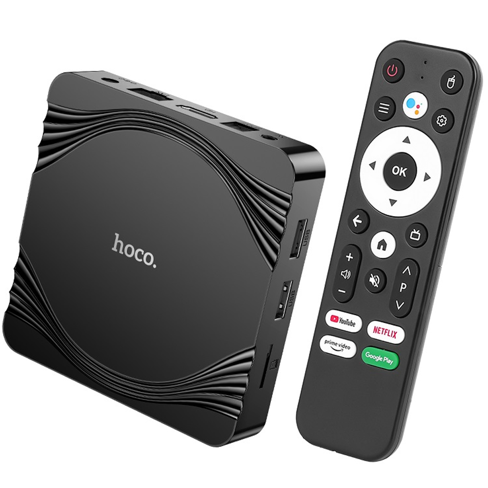 TV Box Hoco. DQ10 Navio 4K UHD 60Fps με WiFi RJ45 4GB RAM+32GB ROM v5.0 Android 12 Δεν είναι συμβατό με Cosmote TV και Netflix.