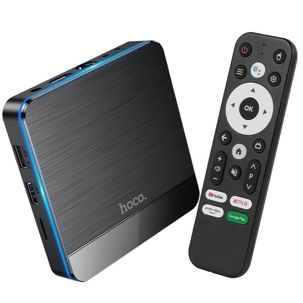 TV Box Hoco. DQ07 Primo 4K UHD 60Fps με WiFi RJ45 4GB RAM + 64GB ROM v5.0 Android 9 Δεν είναι συμβατό με εφαρμογές CosmoteTV και Netflix.