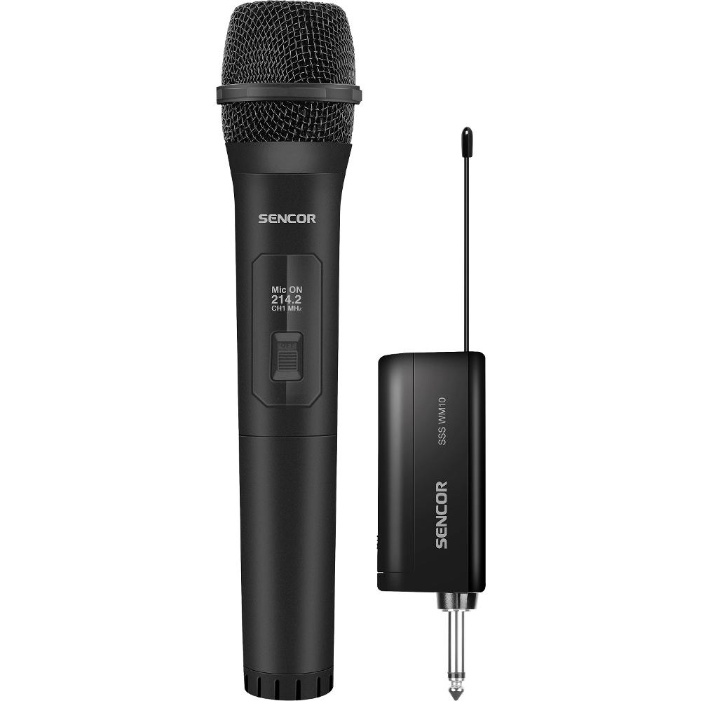 Ασύρματo Μικρόφωνo Sencor SSS WM10 με Ασύρματο Δέκτη 6.3mm Jack και Ακτίνα Λειτουργίας έως 20m