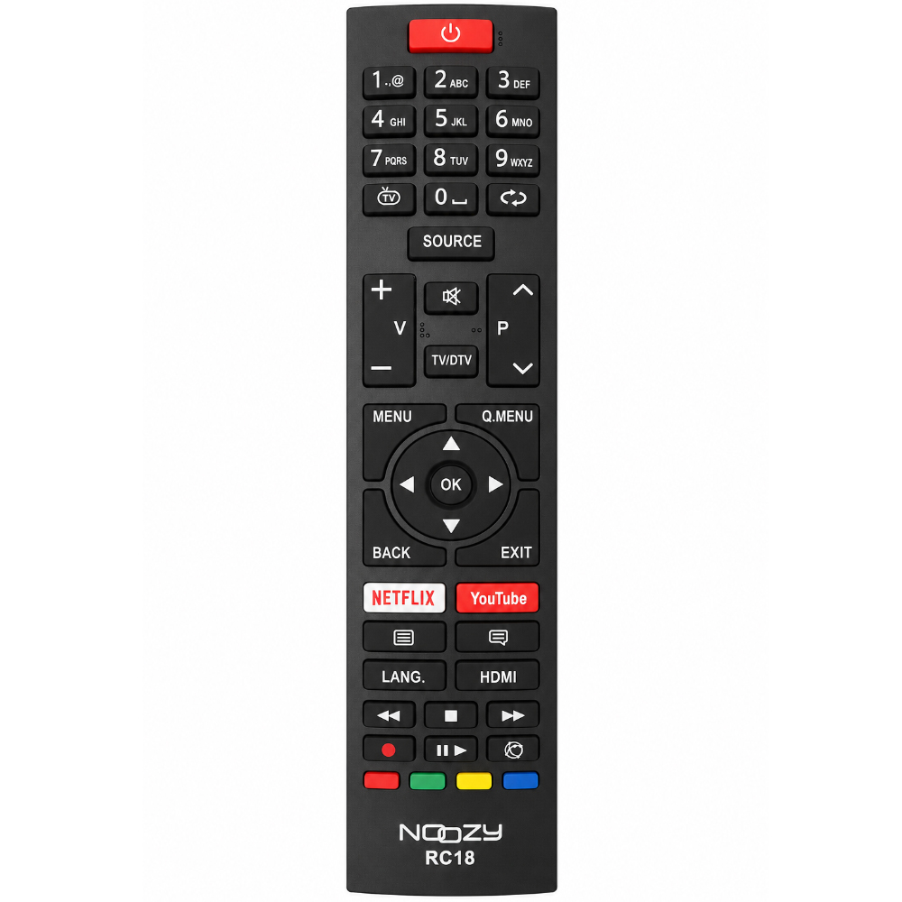 Τηλεχειριστήριο Noozy RC18 για Τηλεοράσεις Vestel, F&U, Telefunken, Turbo-X Άμεσης Αντικατάστασης χωρίς Προγραμματισμό