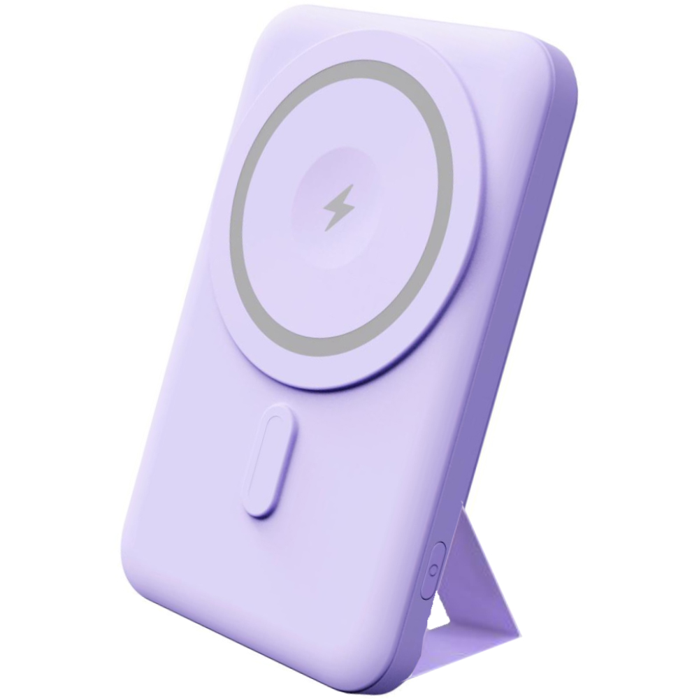 Power Bank Yenkee YPB 501 5000mAh 15W 3A MagSafe Ασύρματη Φόρτιση και 1xUSB-C PD20W, LED Ένδειξη Μπαταρίας Μωβ
