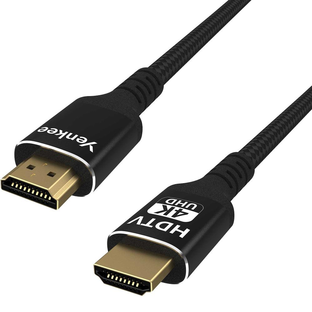 Καλώδιο HDMI Yenkee YCH 115 2.0 4K/60Hz Gold Plated Braided Μαύρο 1.5m