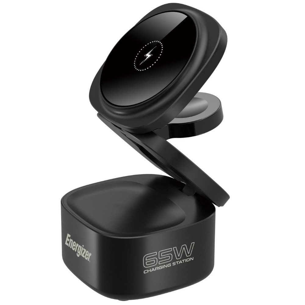 Επιτραπέζιος Φορτιστής 5 σε 1 Energizer WCP311 65W με 1xUSB-C 65W 1xUSB-A 18W και Ασύρματη Φόρτιση 15W Μάυρος